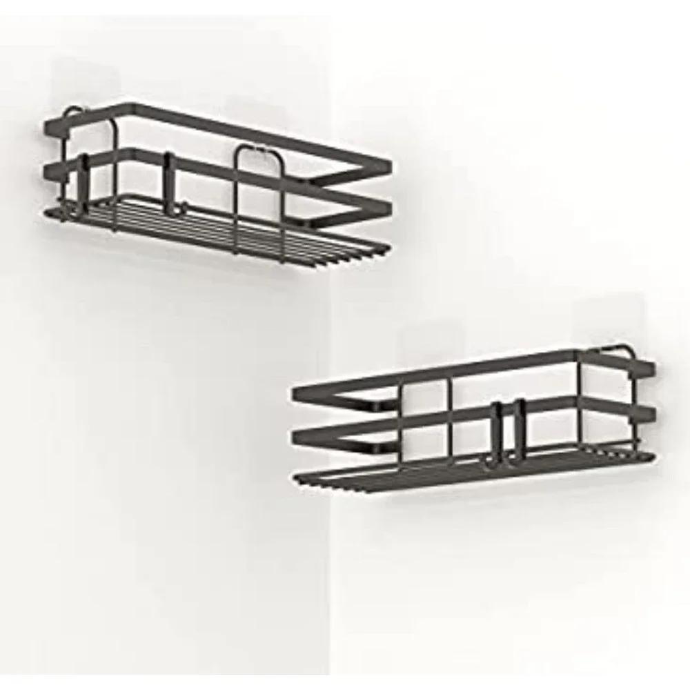 2 PCS Shower Caddy 4 PCS Adhesive Sticker Replacement Hook, for Shower Caddy Bat